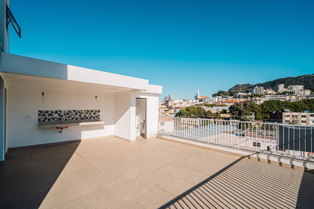 Terraço gourmet por outro ângulo
