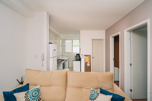 Sala de estar integrada cozinha