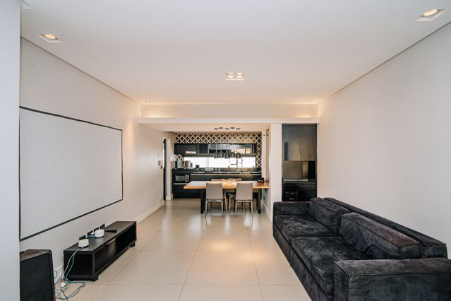 Sala integrada com a cozinha