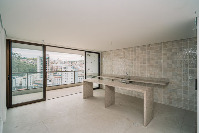 Sala com cozinha integrada