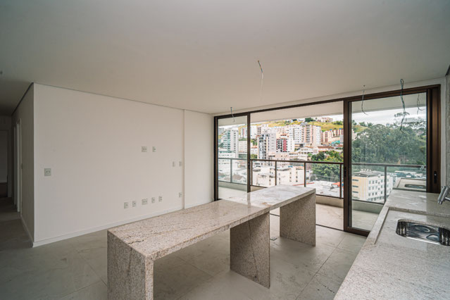 Sala com cozinha outro ângulo