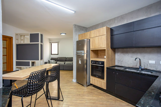 Sala de jantar e cozinha