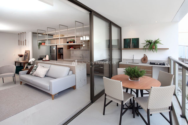 Decorado - Sala 2 ambientes/Cozinha integrada/Varanda