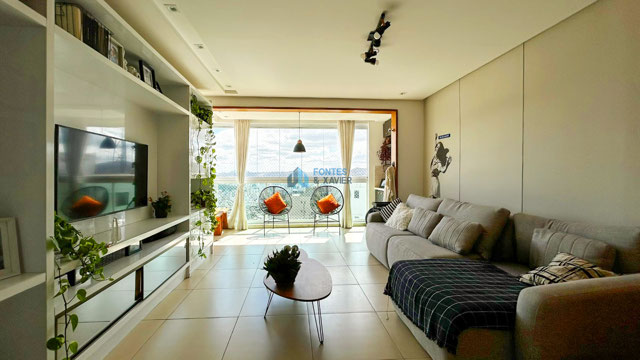 sala para 2 ambientes integrada à varanda