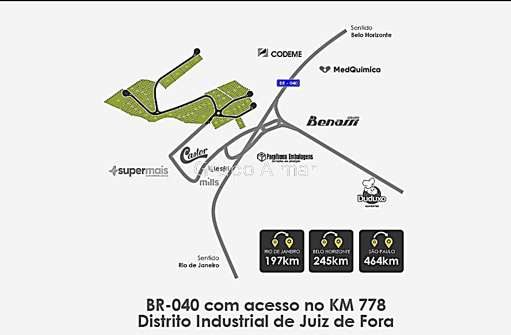 Lote / Terreno com 0 quartos para venda no bairro Distrito Industrial em Juiz de Fora, MG