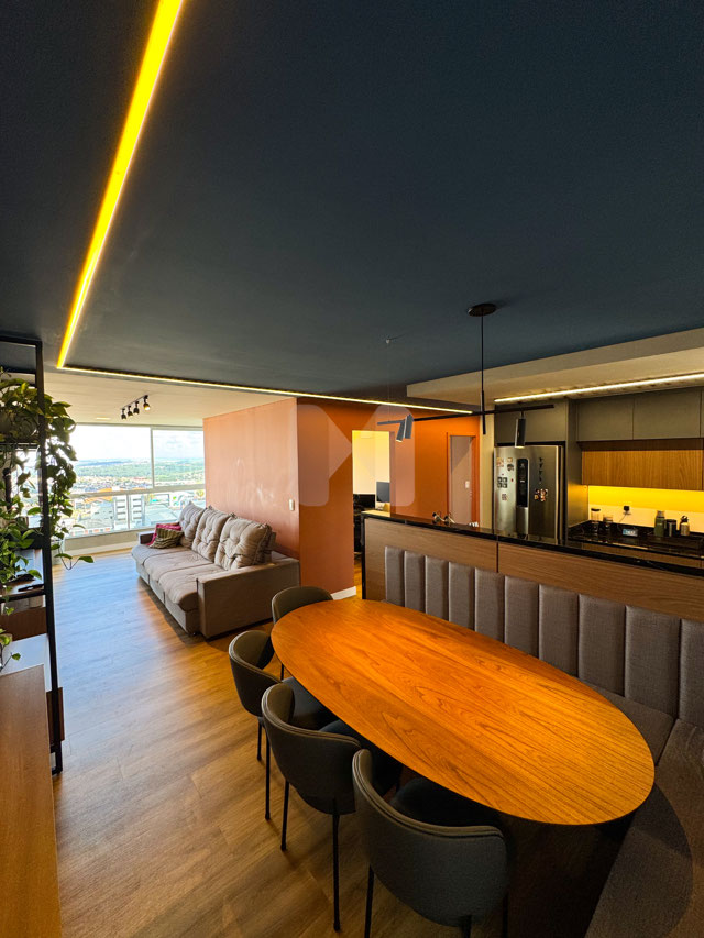 Sala de jantar, estar e cozinha