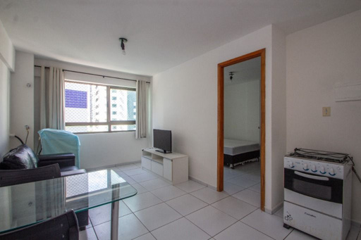 Apartamento mobiliado com 1 quarto para alugar