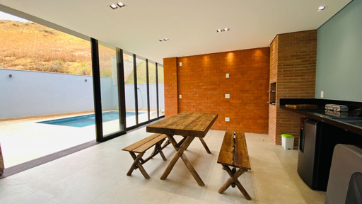 Espaço goumet integrado a piscina