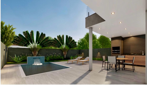 Perspectiva da área de lazer privativa