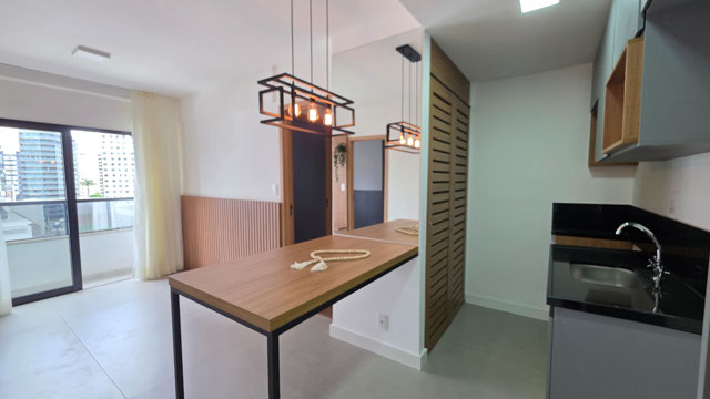 Sala e cozinha em conceito aberto