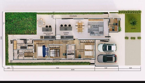 Casa Linear com 3 qtos 1 suite