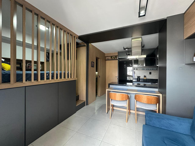 Integração ala, cozinha e quarto