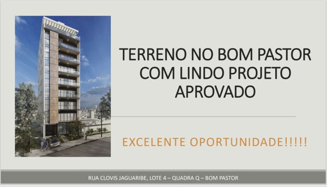TERRENO COM PROJETO DE UM PRÉDIO, JÁ APROVADO NA PJF