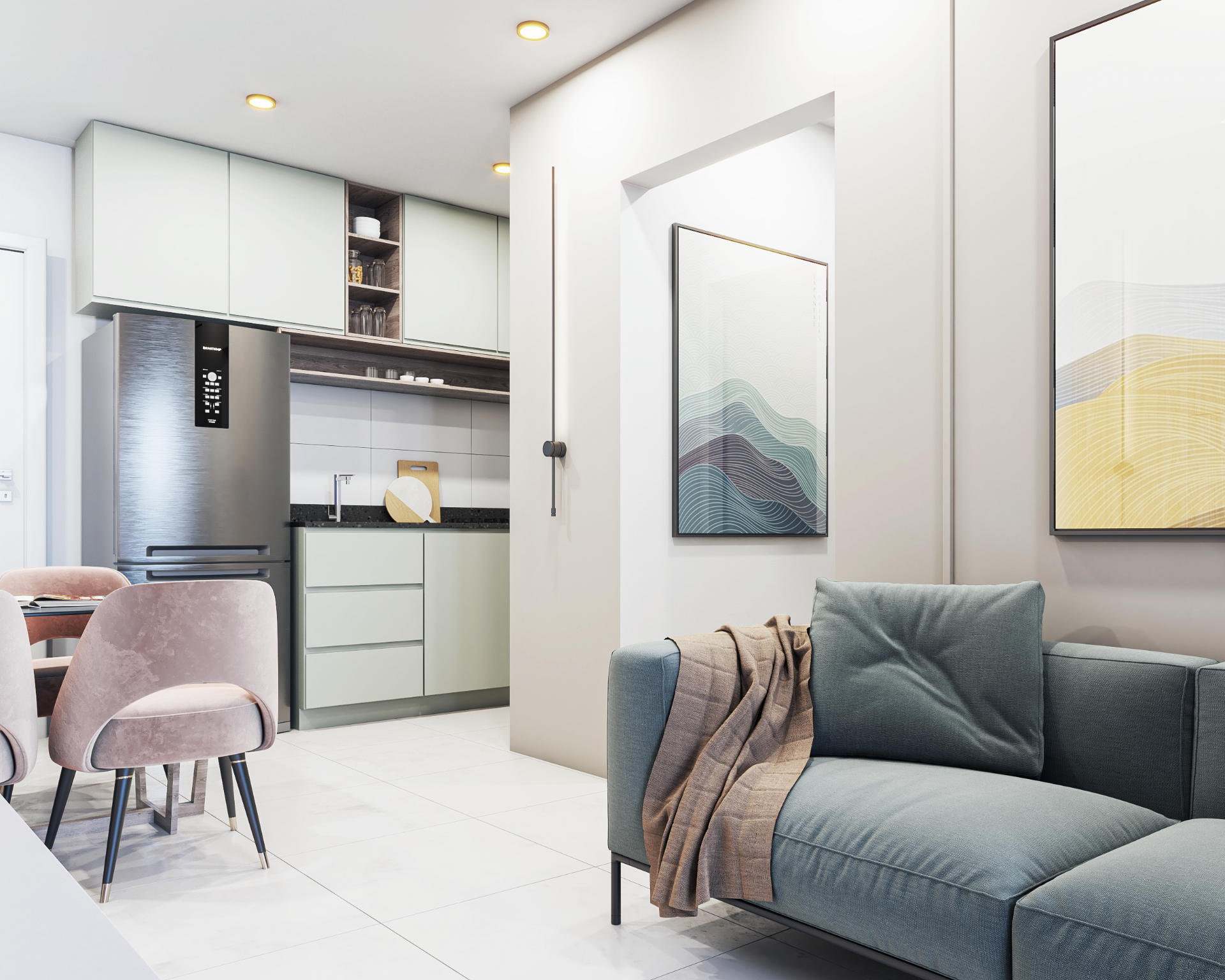 São Pedro: 49m², quarto e sala. Pronto para morar., foto 2