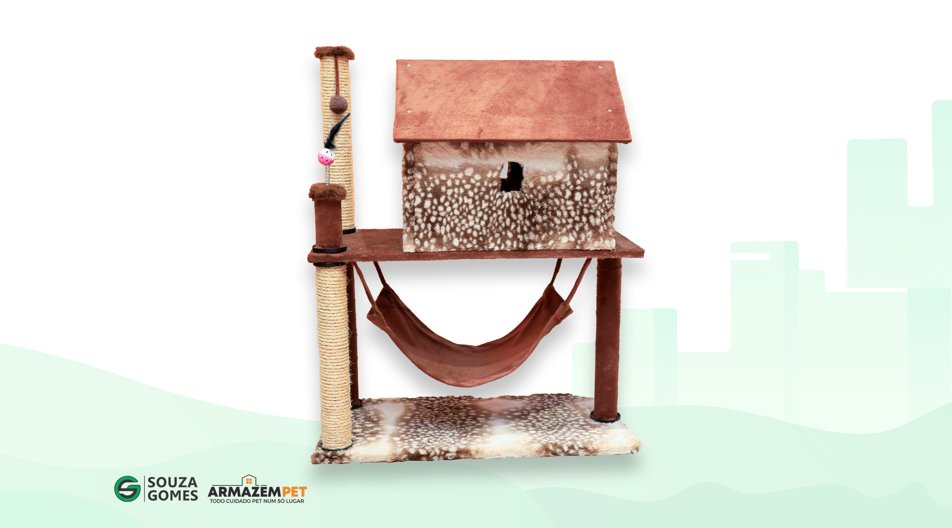 Casa Pet com rede e dois andares. Design felino, foto 4