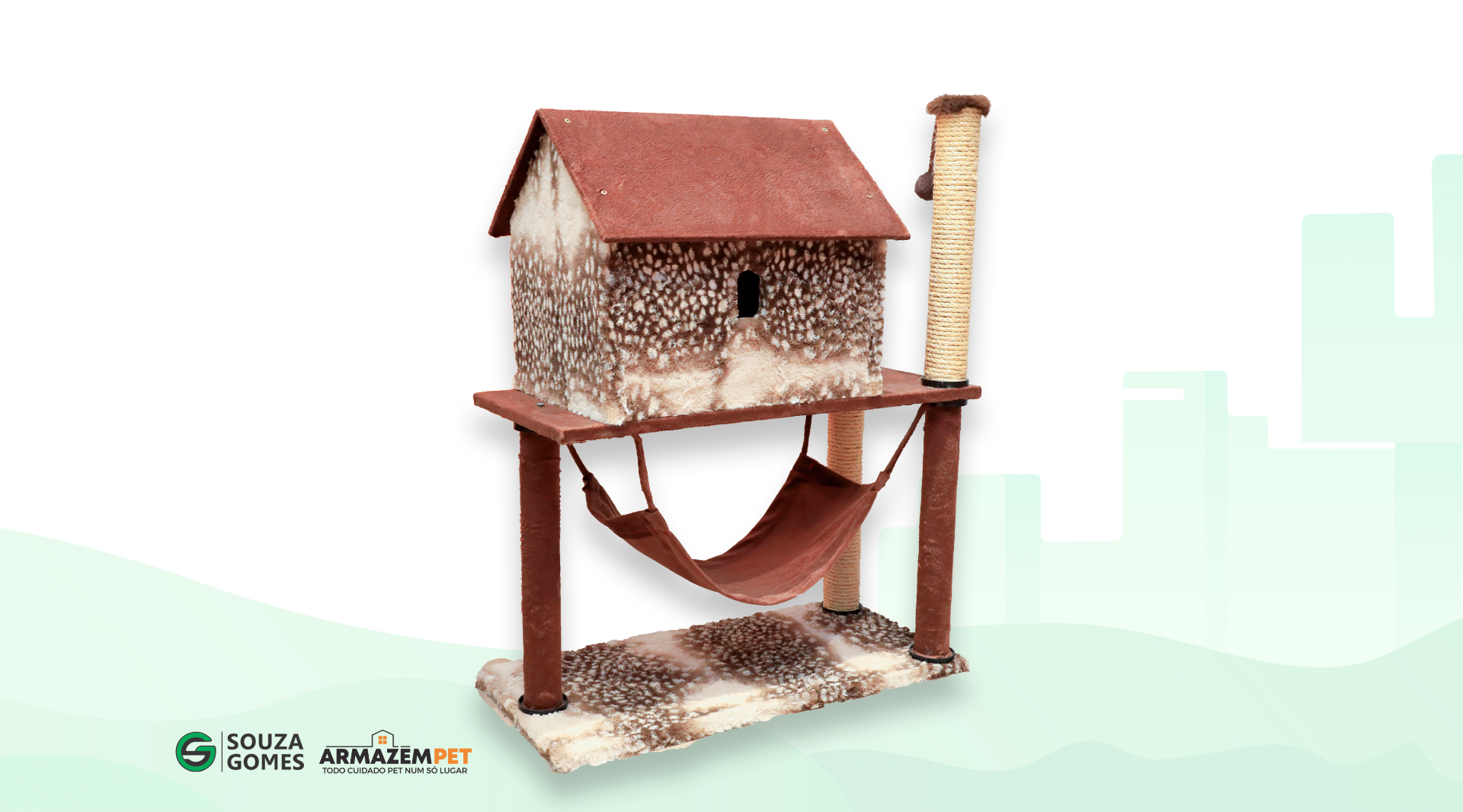 Casa Pet com rede e dois andares. Design felino, foto 3