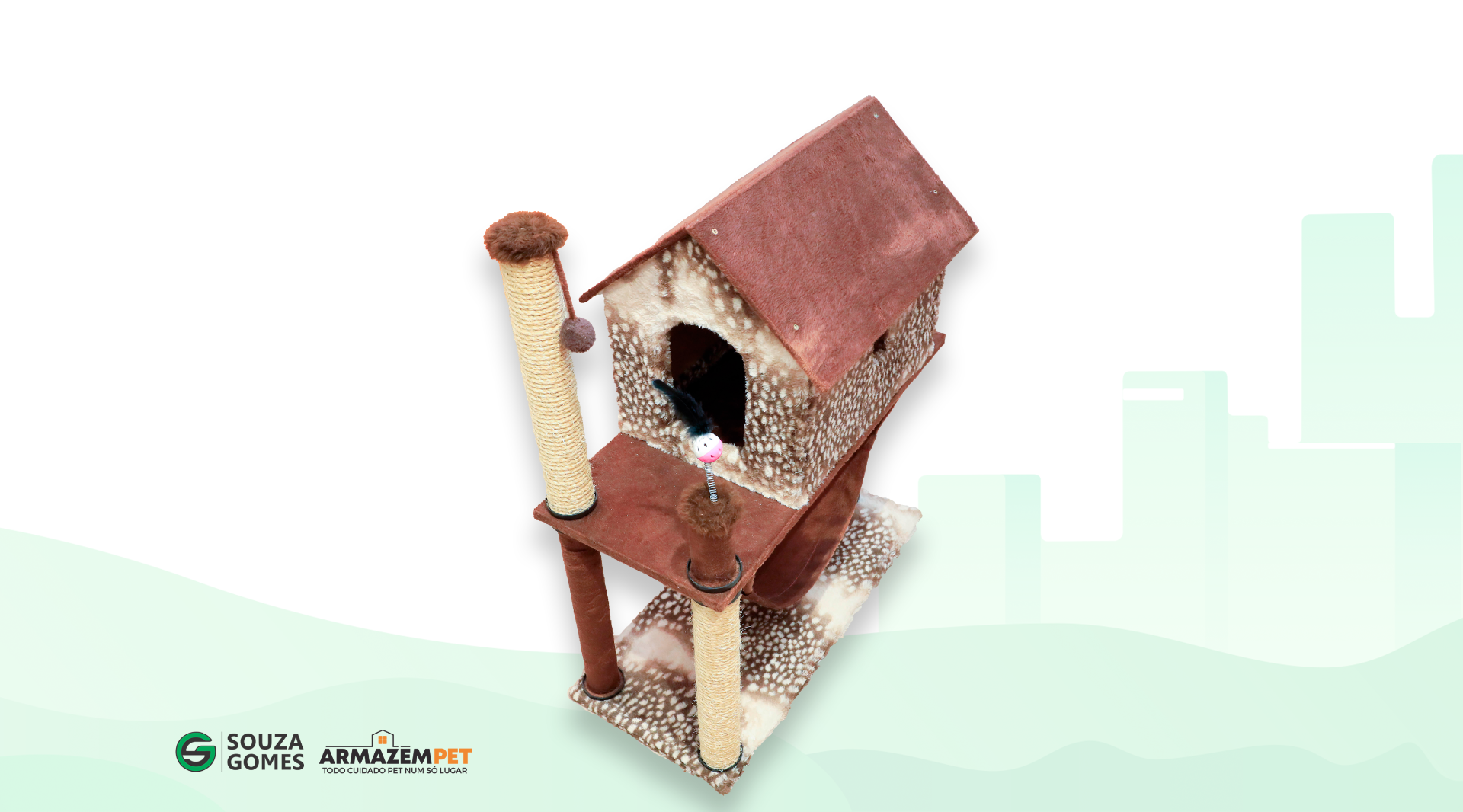 Casa Pet com rede e dois andares. Design felino, foto 2