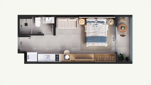 Studio integrado ao Spazio Design para venda